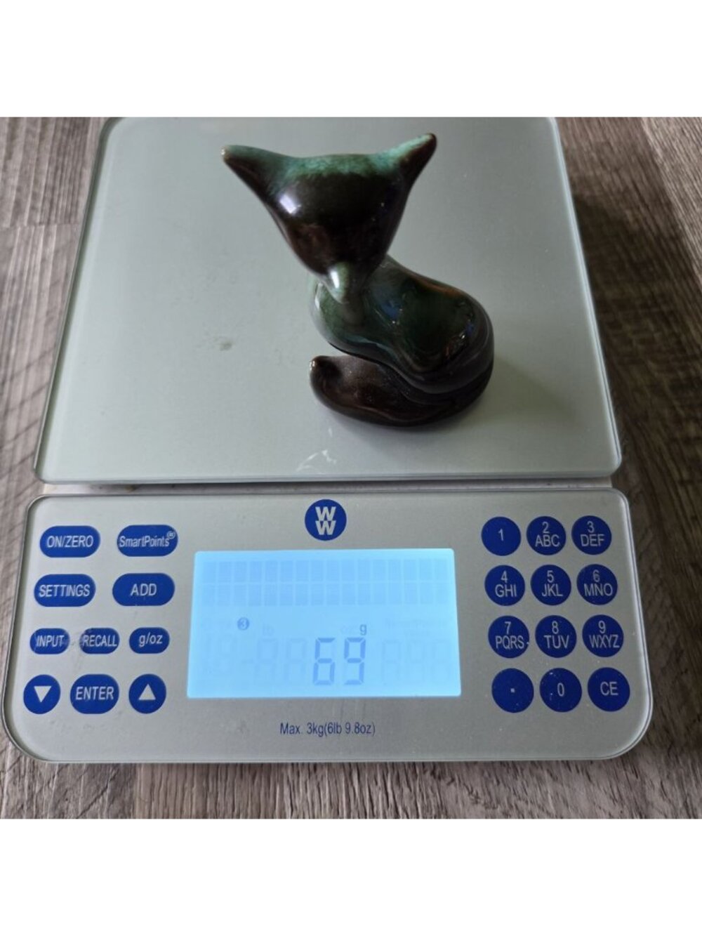 Blue Mountain Pottery 2.75" Fox Mid Century Figurine Art Retro Green Deip Glaze - Picture 13 of 13